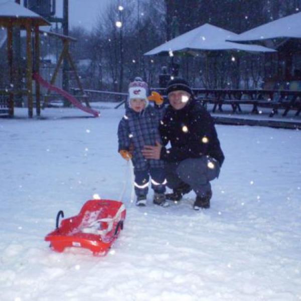 zimní radovánky u dědy v Hlinsku