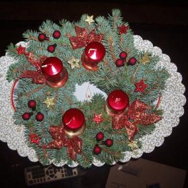 Můj další adventní věnec do obýváku :-)