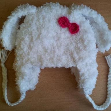 Chlupatá králíčková čepička pro miminko